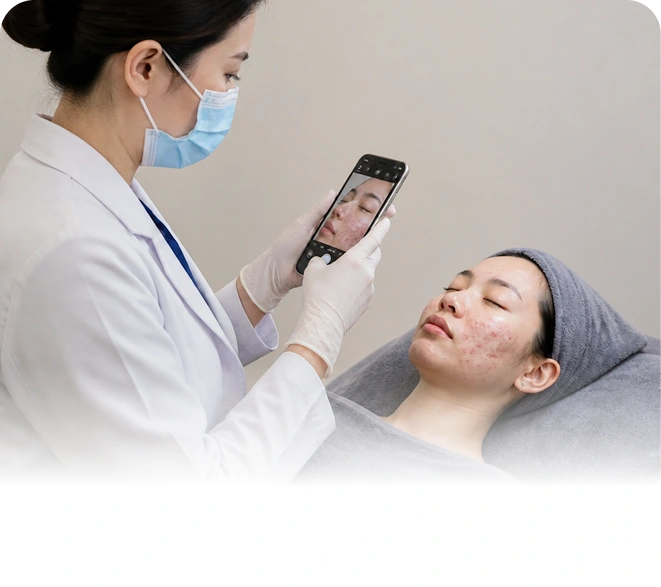 Chụp ảnh tình trạng da trước điều trị mụn