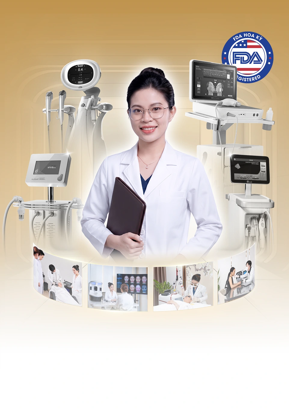 Thiết bị chăm sóc da đạt chuẩn tại Thẩm mỹ Linh Anh