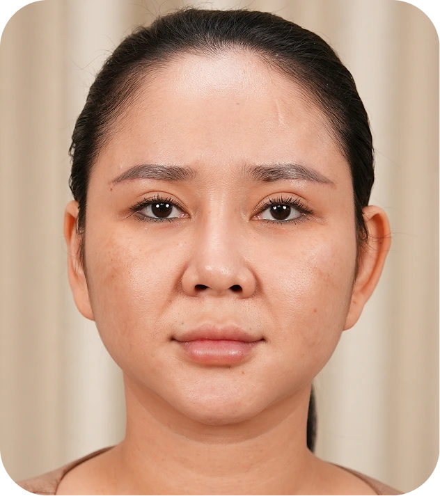 Tình trạng da trước phục hồi của khách hàng Thuý Trâm