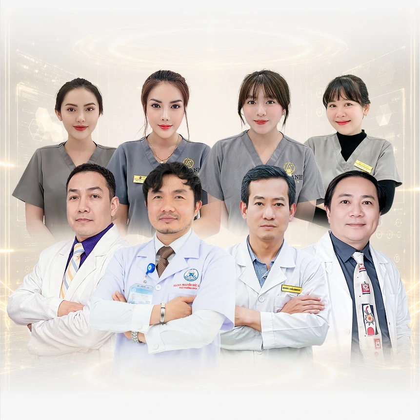 Đội ngũ bác sĩ và kỹ thuật viên triệt lông tại Linh Anh trên mobile
