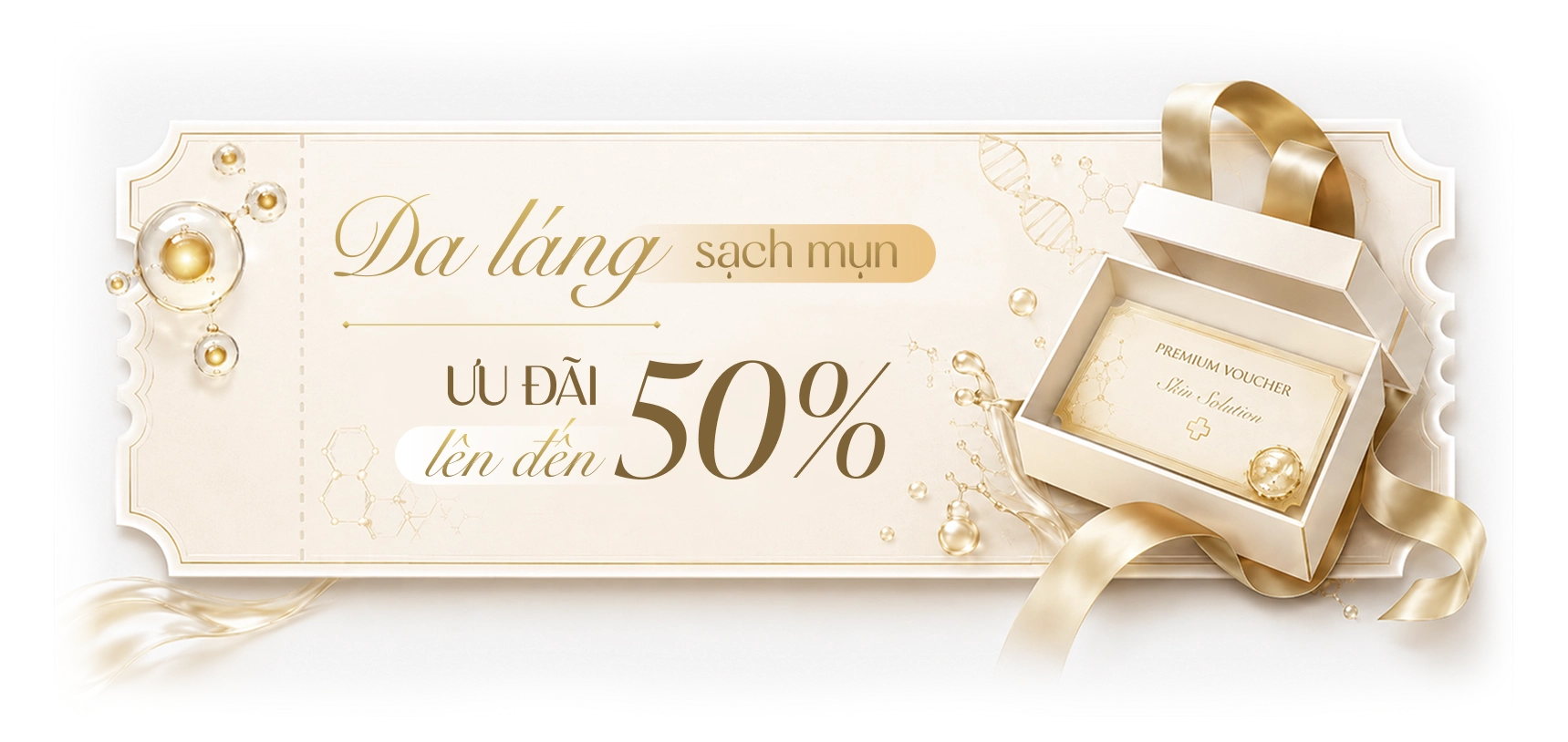 Ưu đãi da láng sạch mụn lên đến 65 phần trăm
