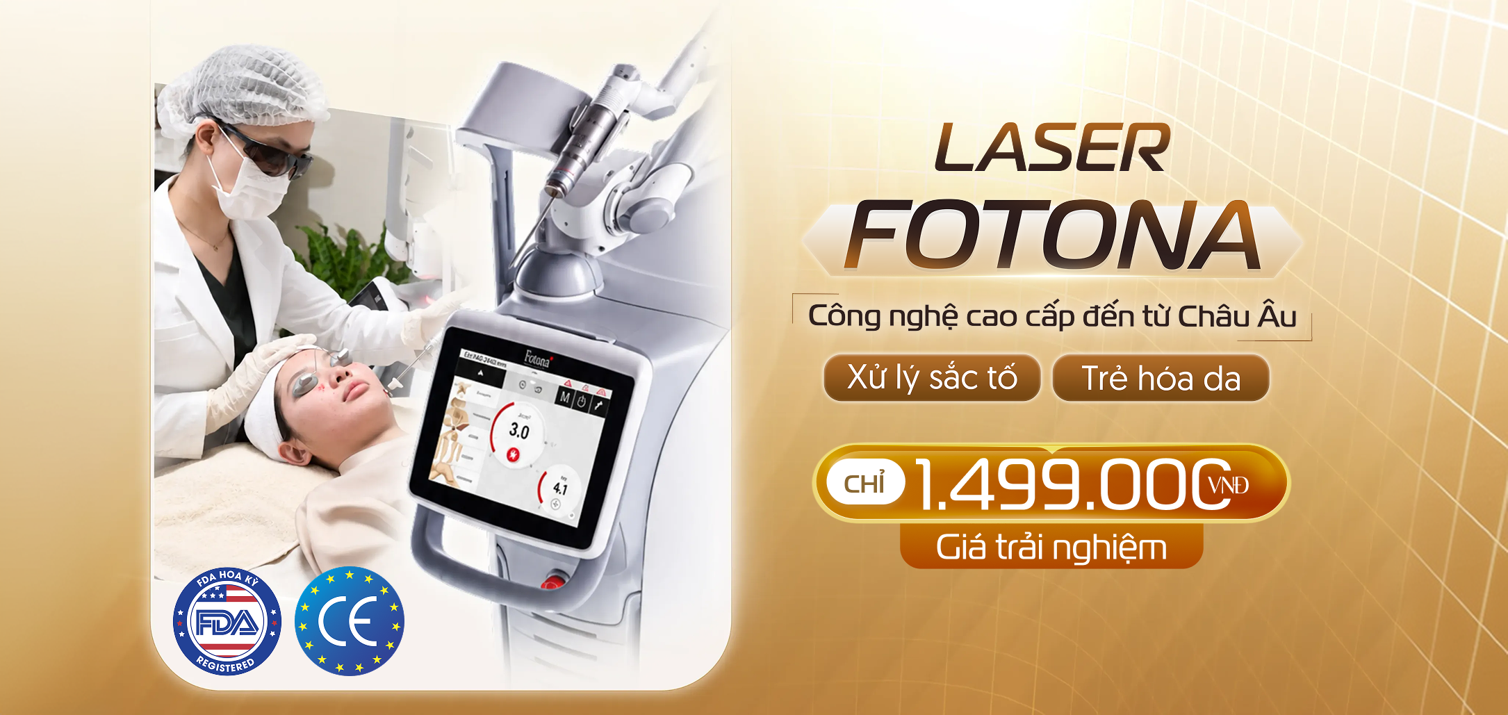 Laser Fotona công nghệ cao cấp đến từ Châu Âu, xử lý sắc tố và trẻ hóa da, giá trải nghiệm chỉ 1.499.000 VNĐ