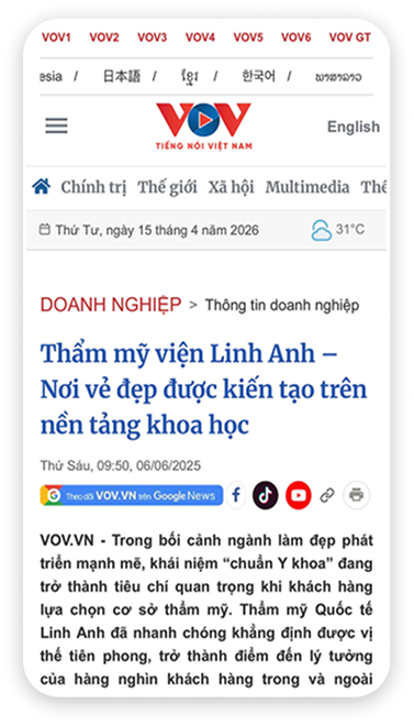 VOV – Thẩm mỹ viện Linh Anh – Nơi vẻ đẹp được kiến tạo trên nền tảng khoa học